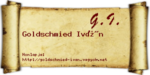 Goldschmied Iván névjegykártya